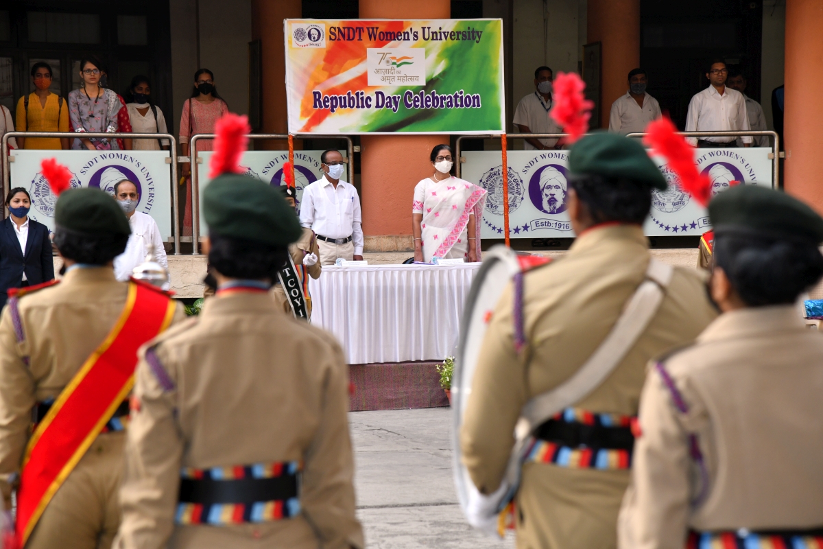 Republic day ceremony Churchgate Campus, SNDTWU