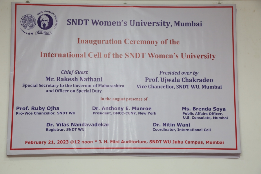 Inauguration Ceremony of the International Cell of SNDTWU