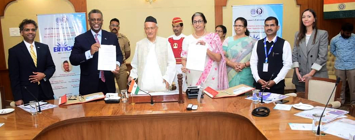 MoU with BMCC, CUNY, New York at Raj Bhavan-2